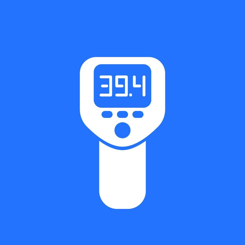 infrared thermometer gun icon, temperature check vector