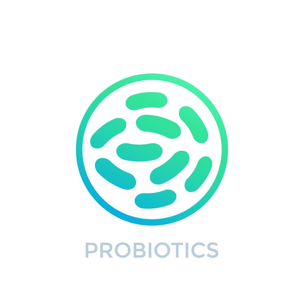 probióticos bacterias vector icono en blanco