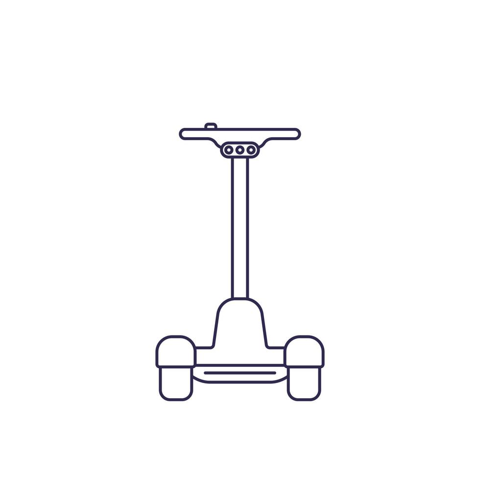 electric self-balancing scooter line vector icon