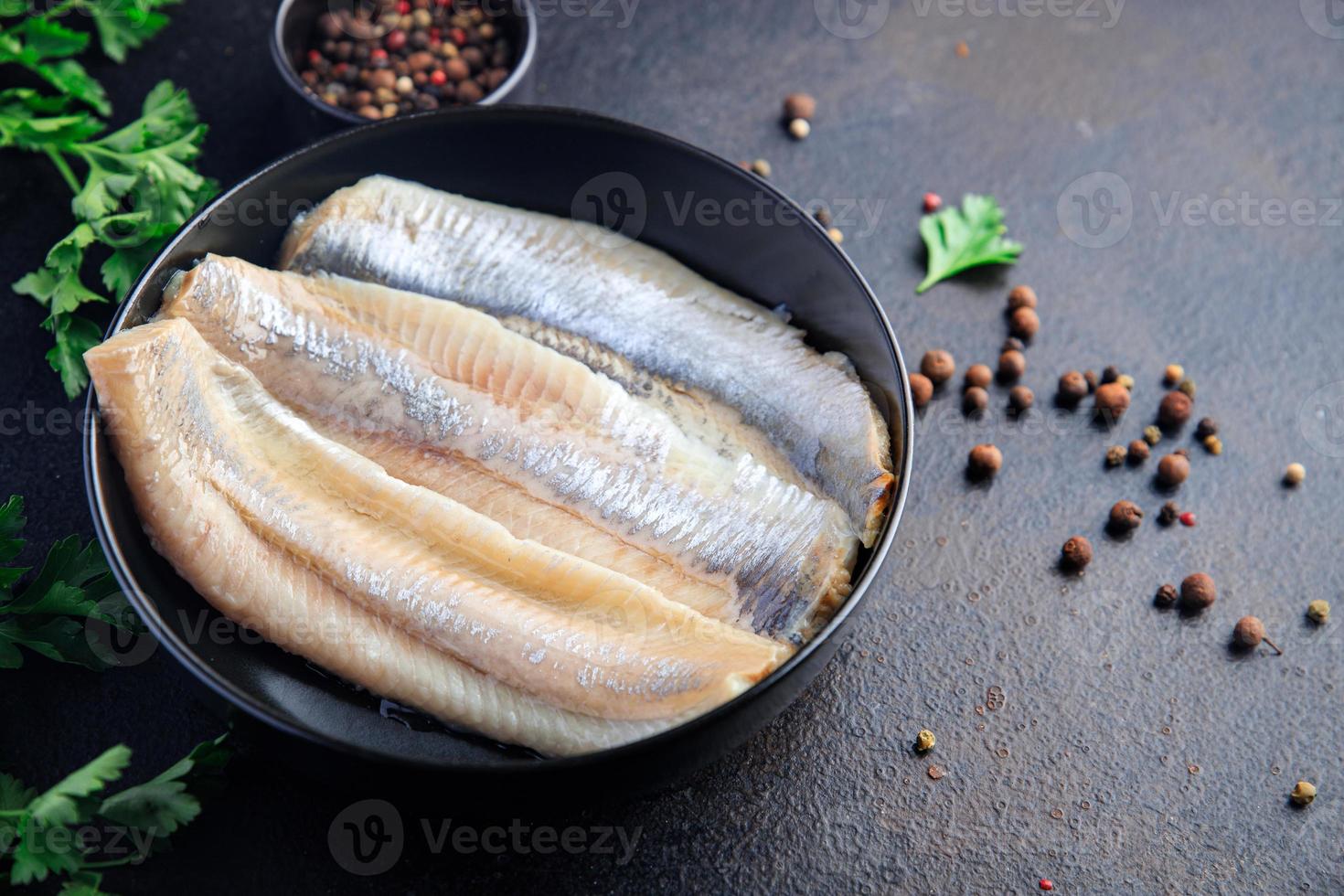 arenque filete de pescado marisco fresco noruego foto