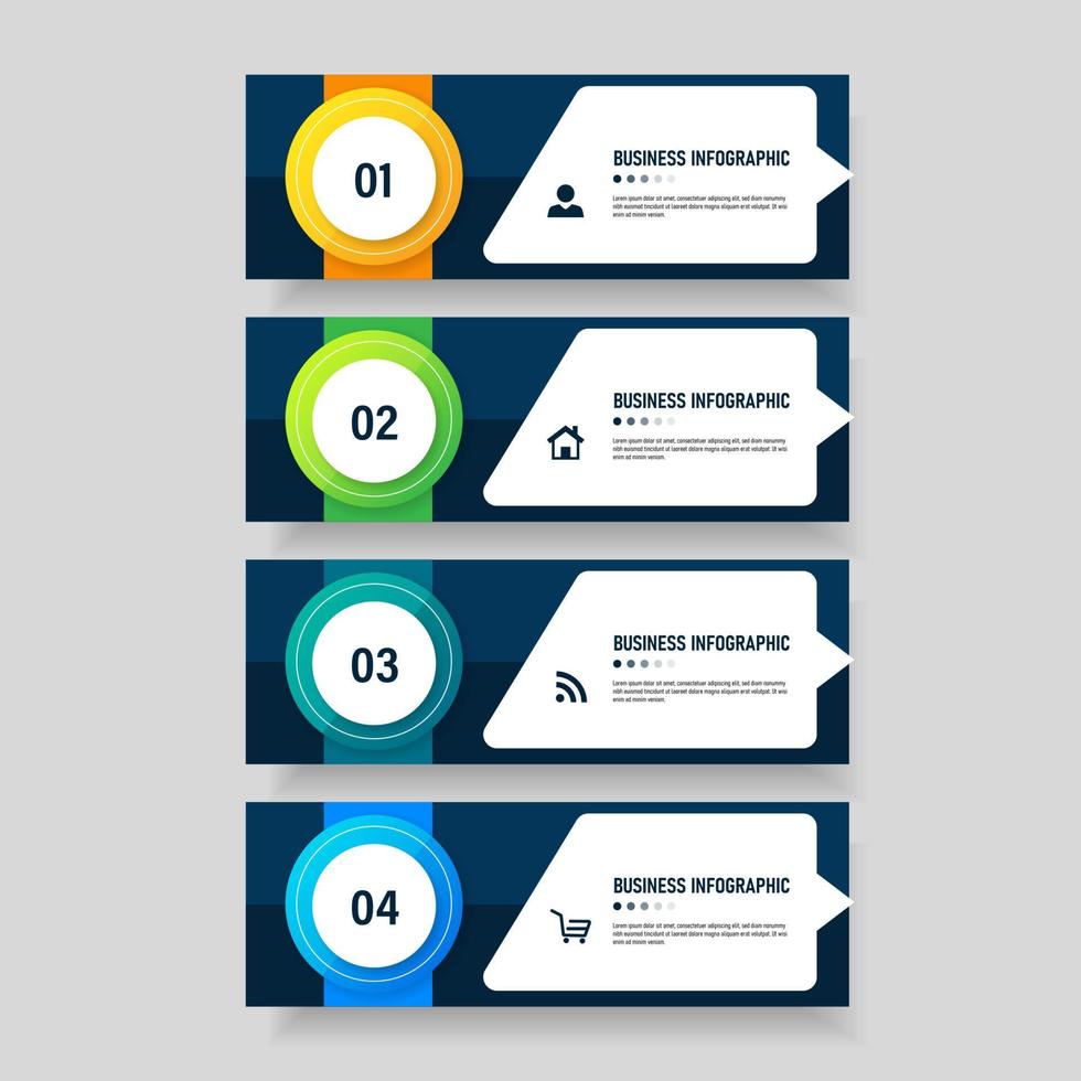 Four steps Infographics banner vector