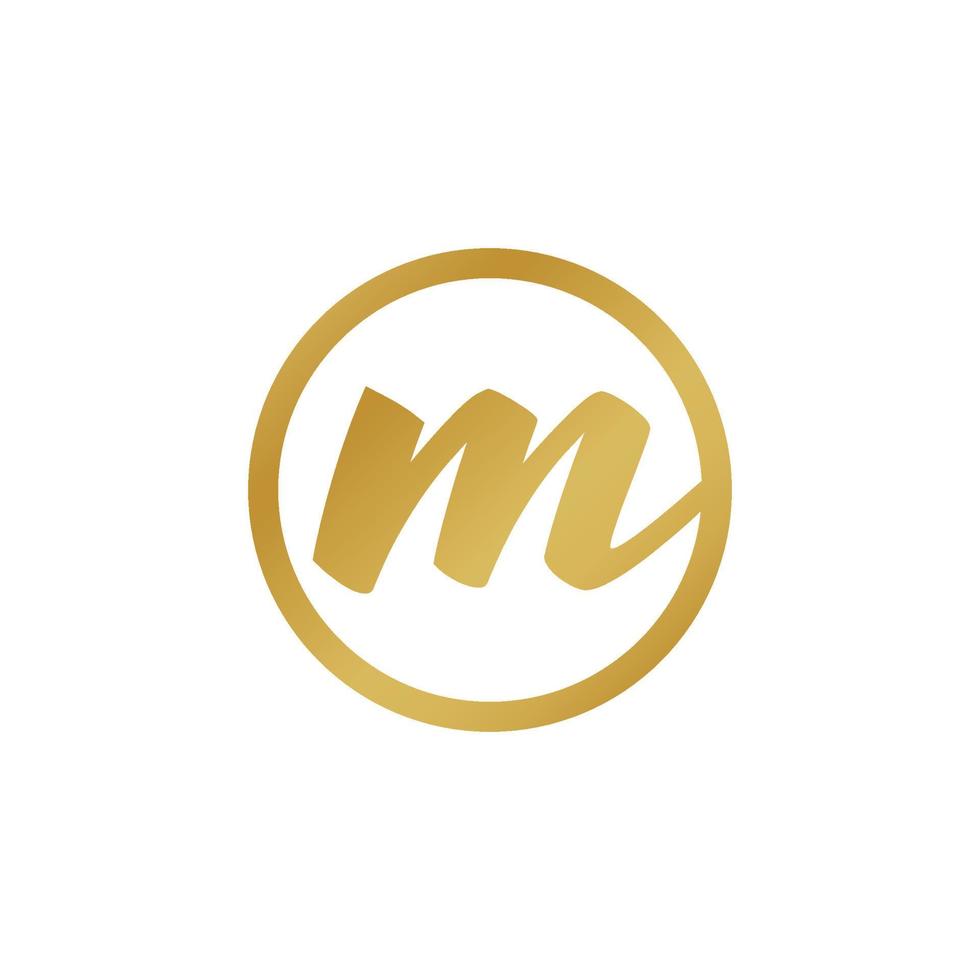 initial letter M gold vector