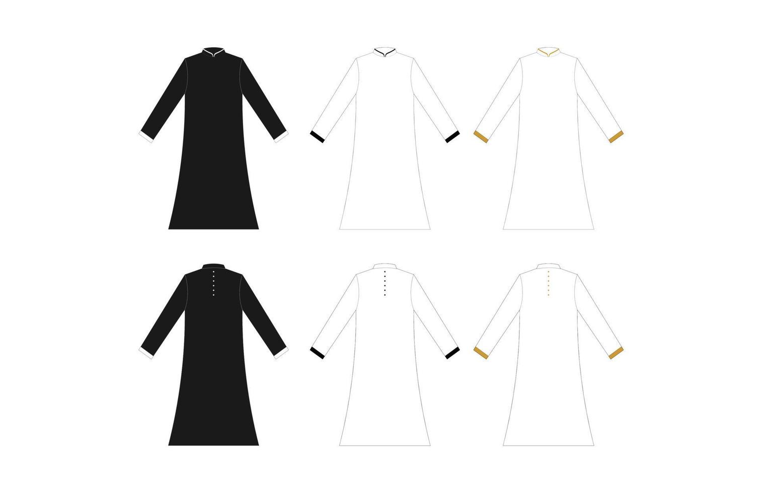 arabian robe abaya vector tem...