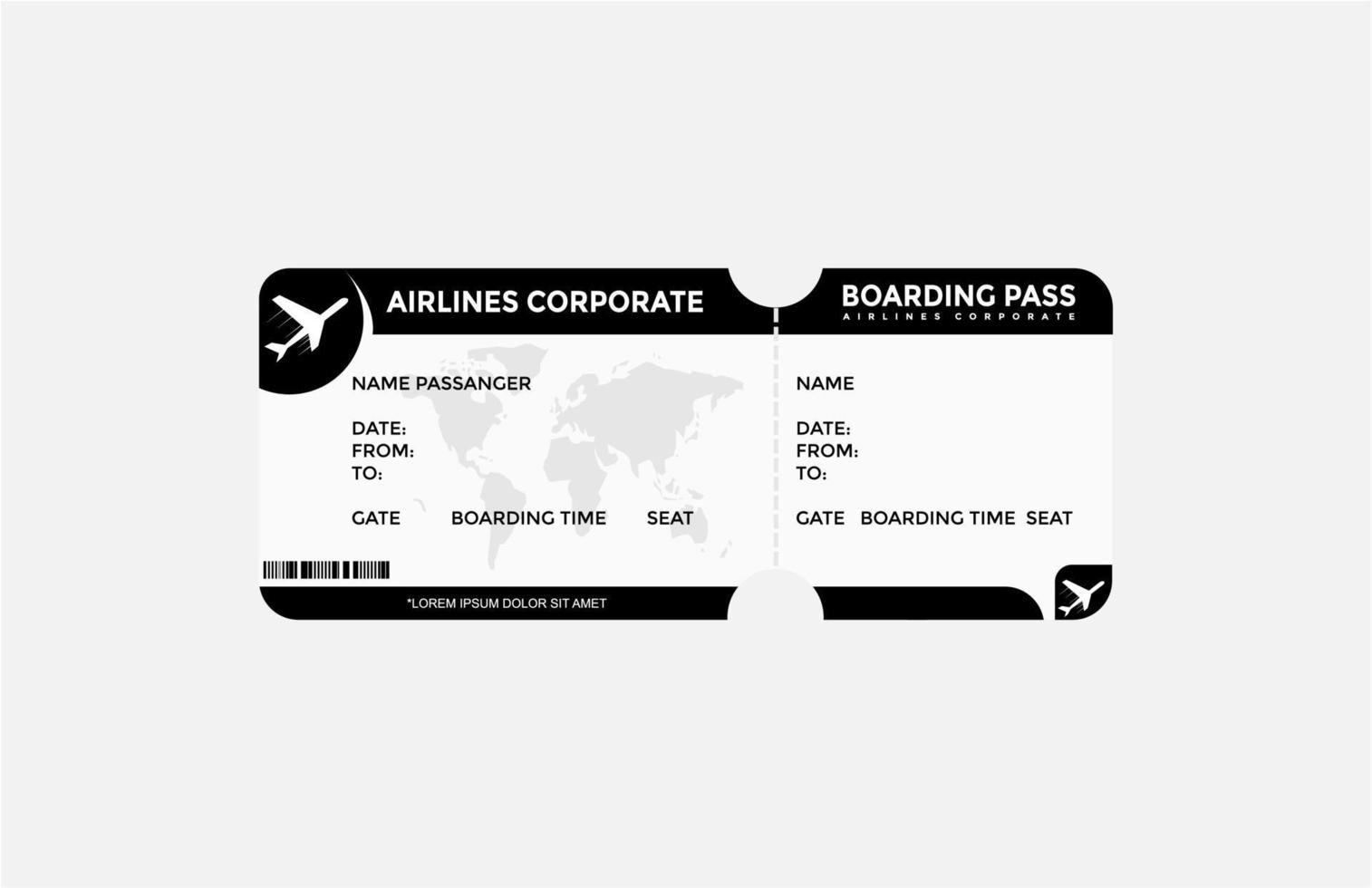 Boarding pass Modern Black Co... vector