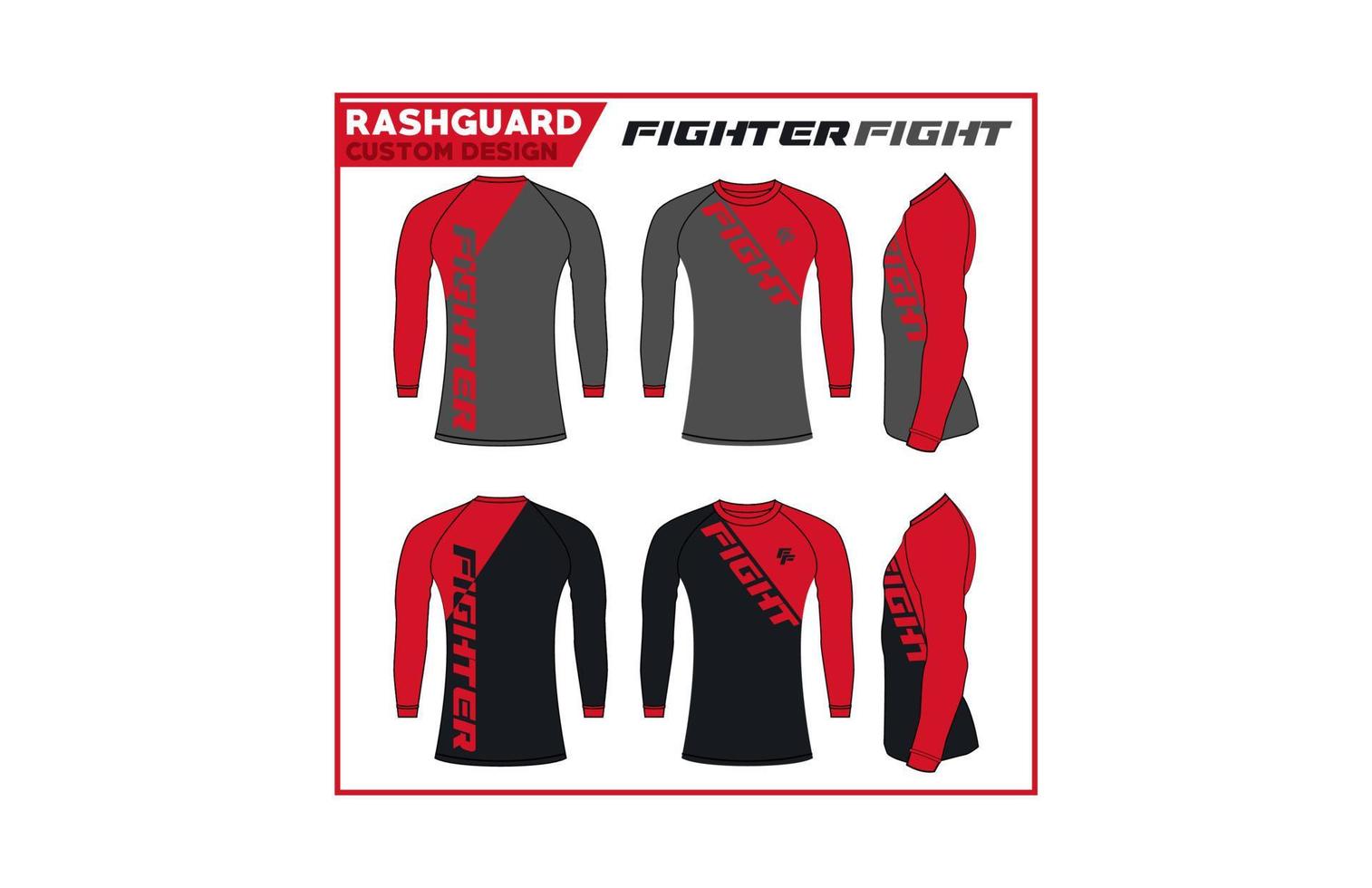 Rash guard mma fighter personalizado ... vector