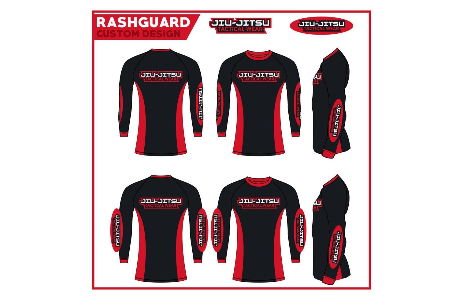 Rashguard jiu-jitsu custom de... vector