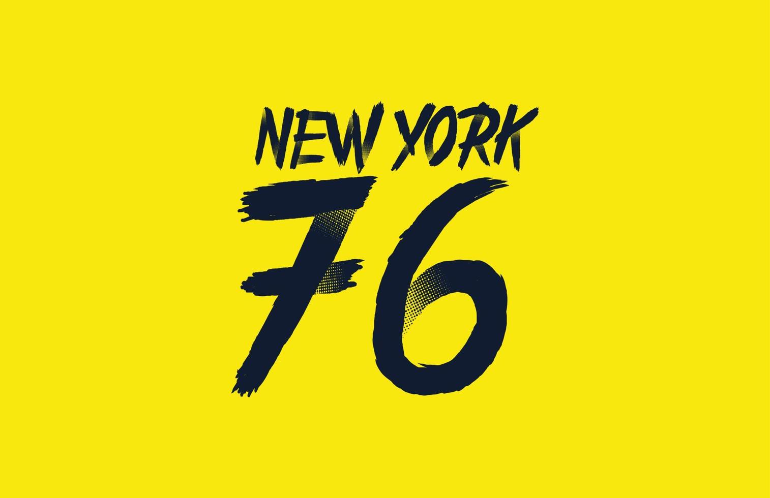 New York 76 Typographic For T... vector