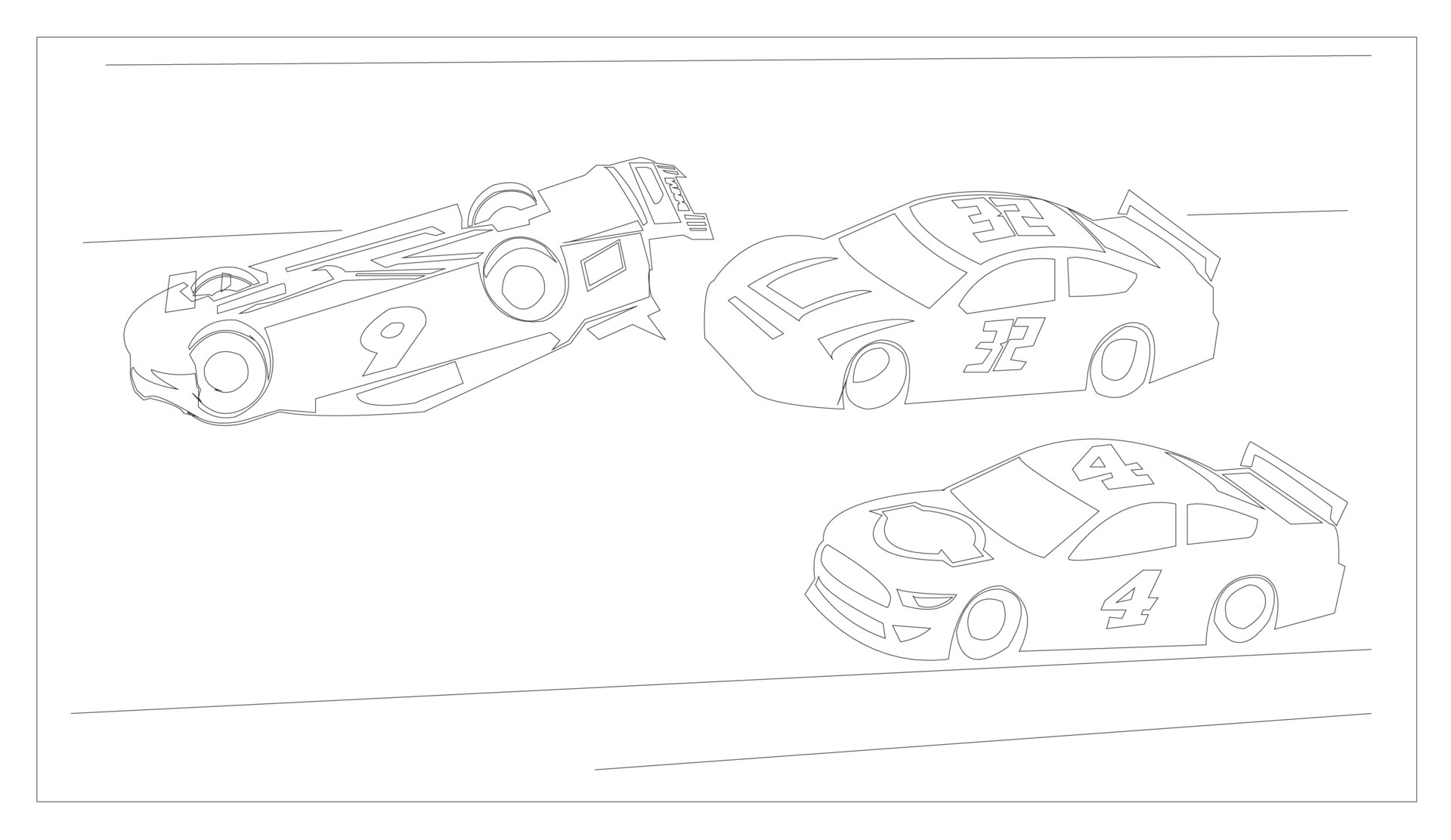 how to draw a nascar race car