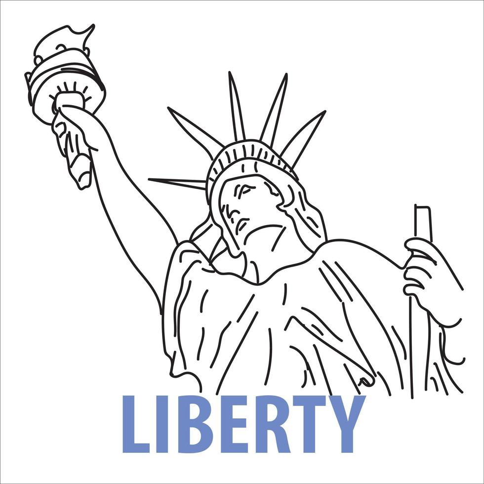 Illustration of the statue of liberty vector