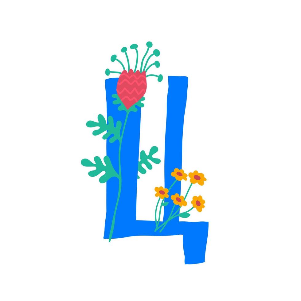 letra del alfabeto ruso. vector. fuente cirílica eslava. hermosas letras de colores en plantas y flores. botánica y floristería. logo decorativo. vector