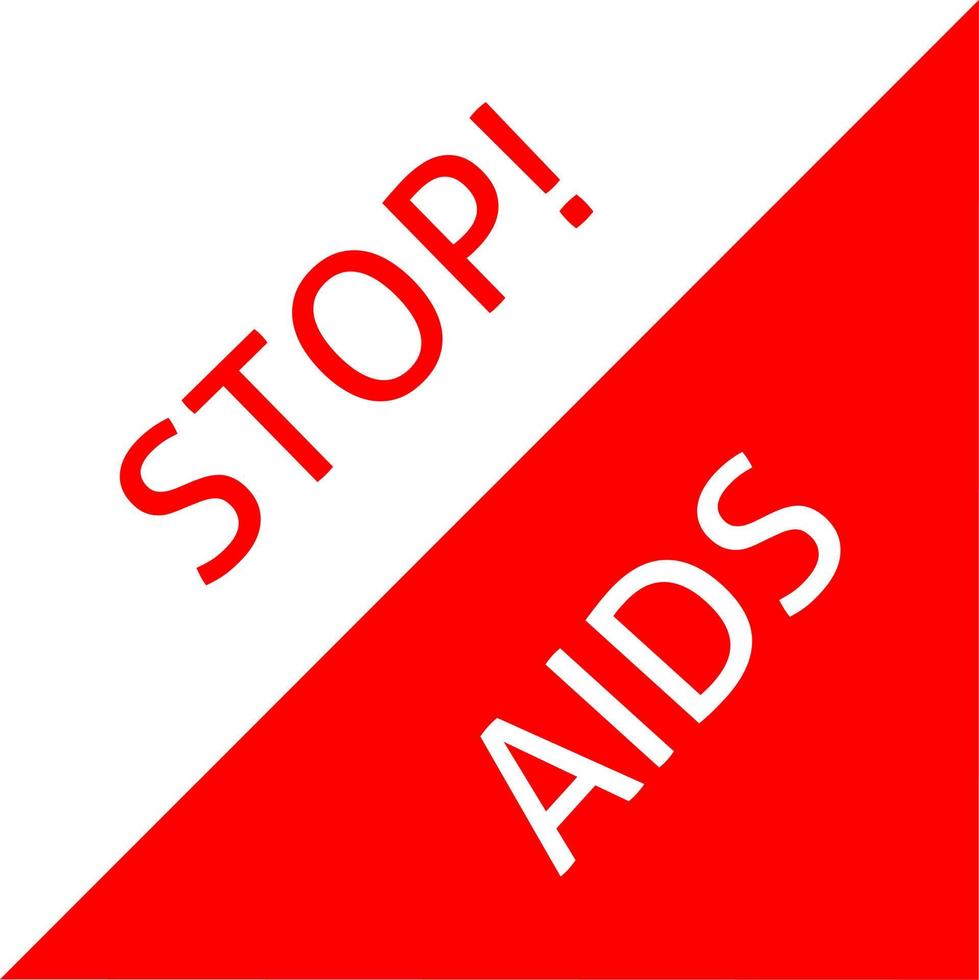 World aids Day. Red heart December 1st. AIDS awareness. HIV disease. Banner with the words Stop AIDS. The heart that dictates vector