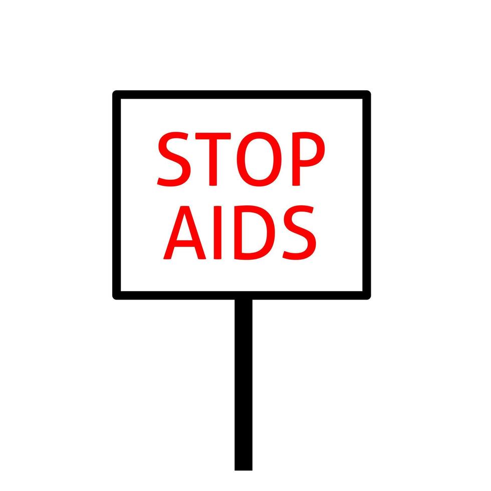 World aids Day. Red heart December 1st. AIDS awareness. HIV disease. Banner with the words Stop AIDS. The heart that dictates vector