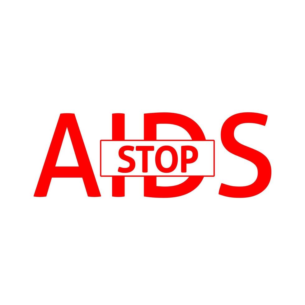 World aids Day. Red heart December 1st. AIDS awareness. HIV disease. Banner with the words Stop AIDS. The heart that dictates vector