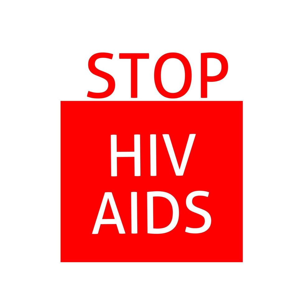 World aids Day. Red heart December 1st. AIDS awareness. HIV disease. Banner with the words Stop AIDS. The heart that dictates vector