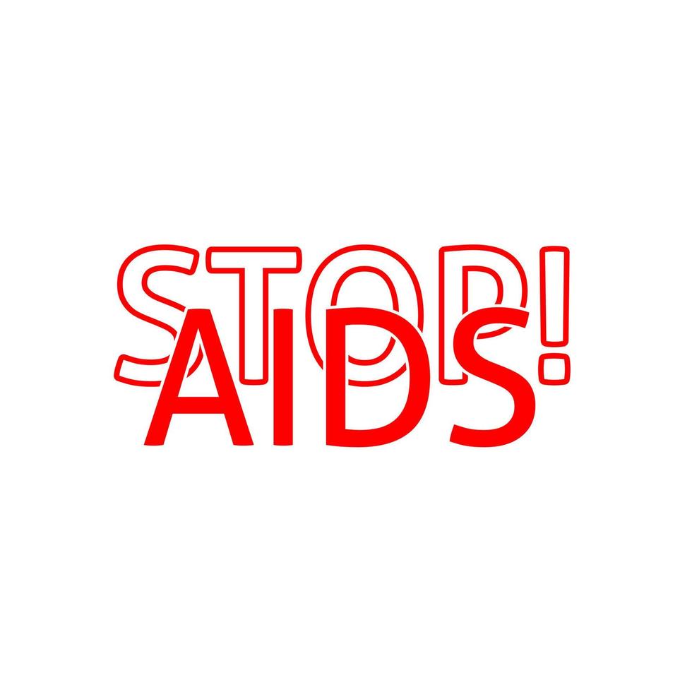 World aids Day. Red heart December 1st. AIDS awareness. HIV disease. Banner with the words Stop AIDS. The heart that dictates vector