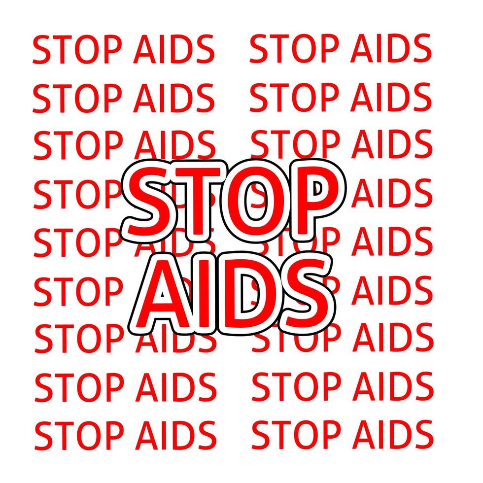 World aids Day. Red heart December 1st. AIDS awareness. HIV disease. Banner with the words Stop AIDS. The heart that dictates vector