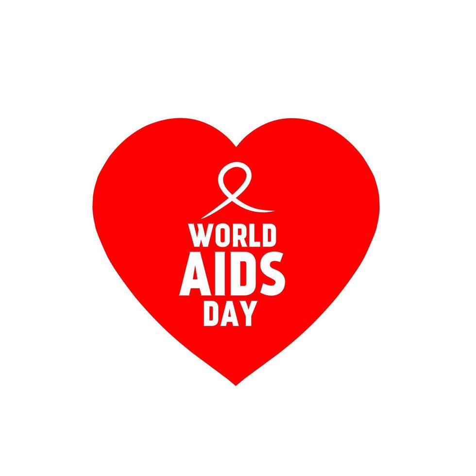 World aids Day. Red heart December 1st. AIDS awareness. HIV disease. Banner with the words Stop AIDS. The heart that dictates vector