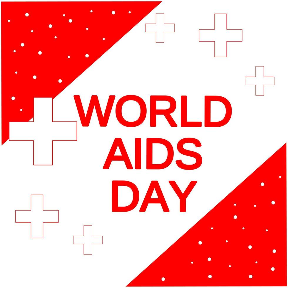 World aids Day. Red heart December 1st. AIDS awareness. HIV disease. Banner with the words Stop AIDS. The heart that dictates vector