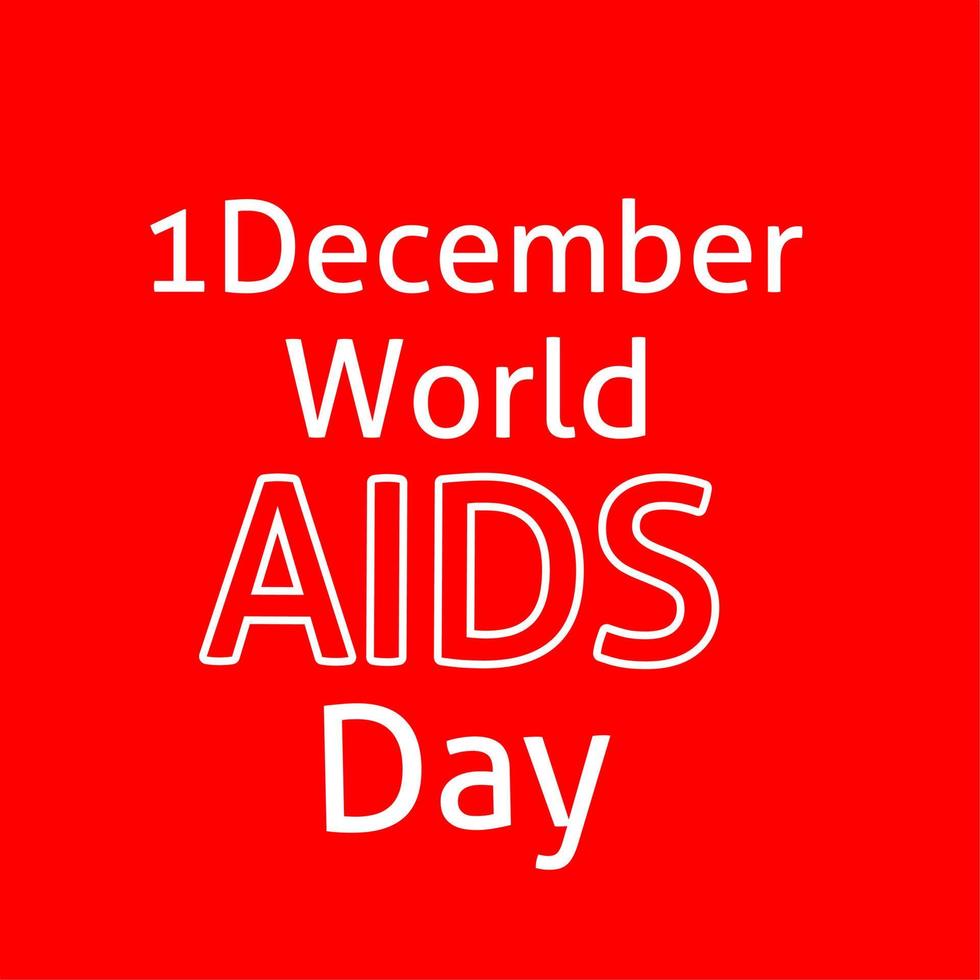 World aids Day. Red heart December 1st. AIDS awareness. HIV disease. Banner with the words Stop AIDS. The heart that dictates vector