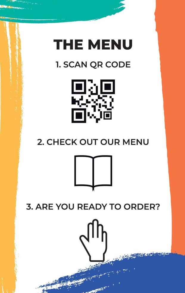 QR Colorful menu template vector