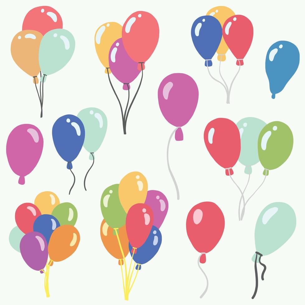 doodle freehand sketch drawing of party balloon collection. vector