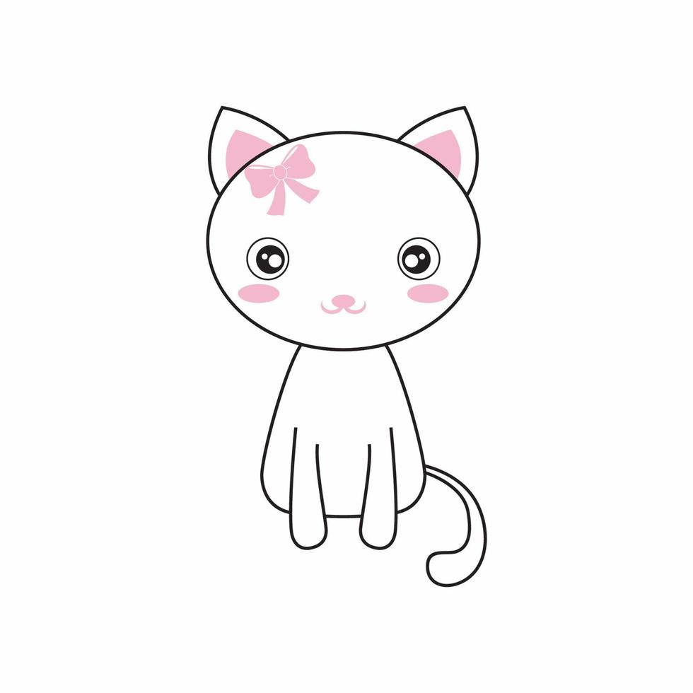 Cute Cat Is Sitting Collection vector