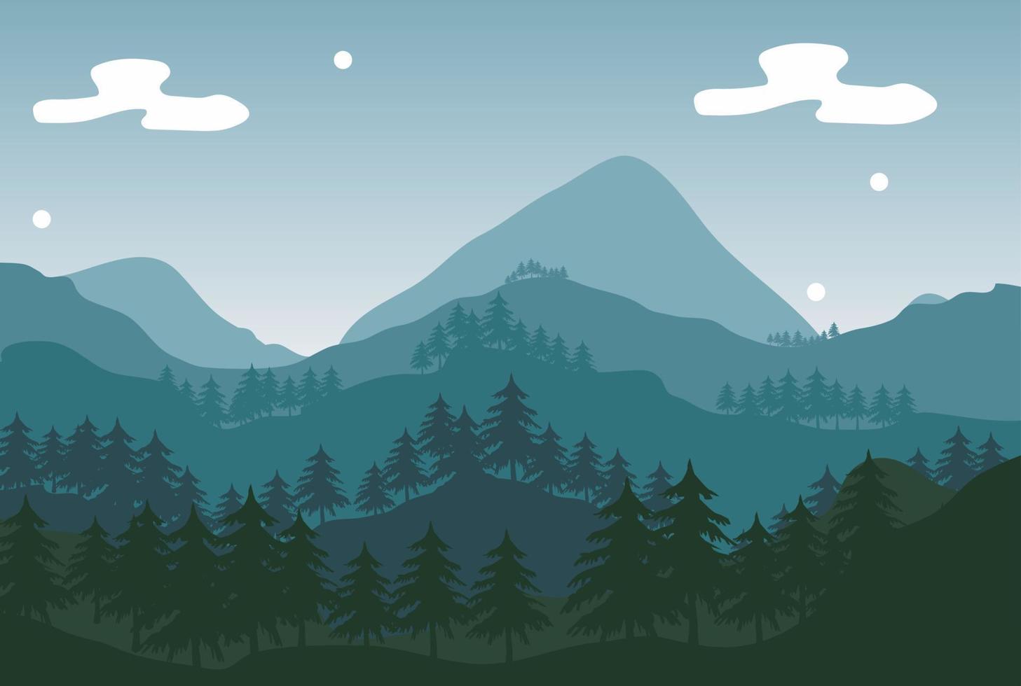 paisaje de montaña con nubes vector