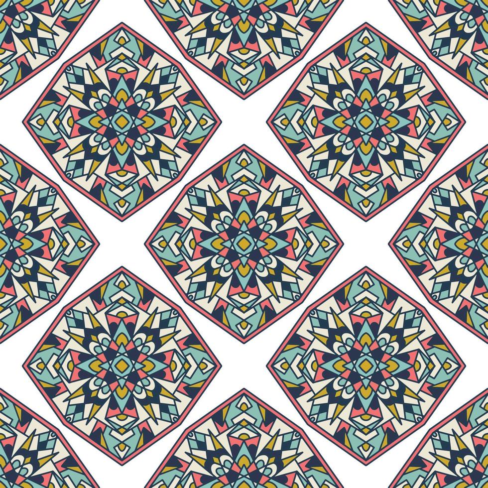 Ethnic boho seamless pattern. Tribal art print. Colorful border background texture. Fabric, cloth design, wallpaper, wrapping vector