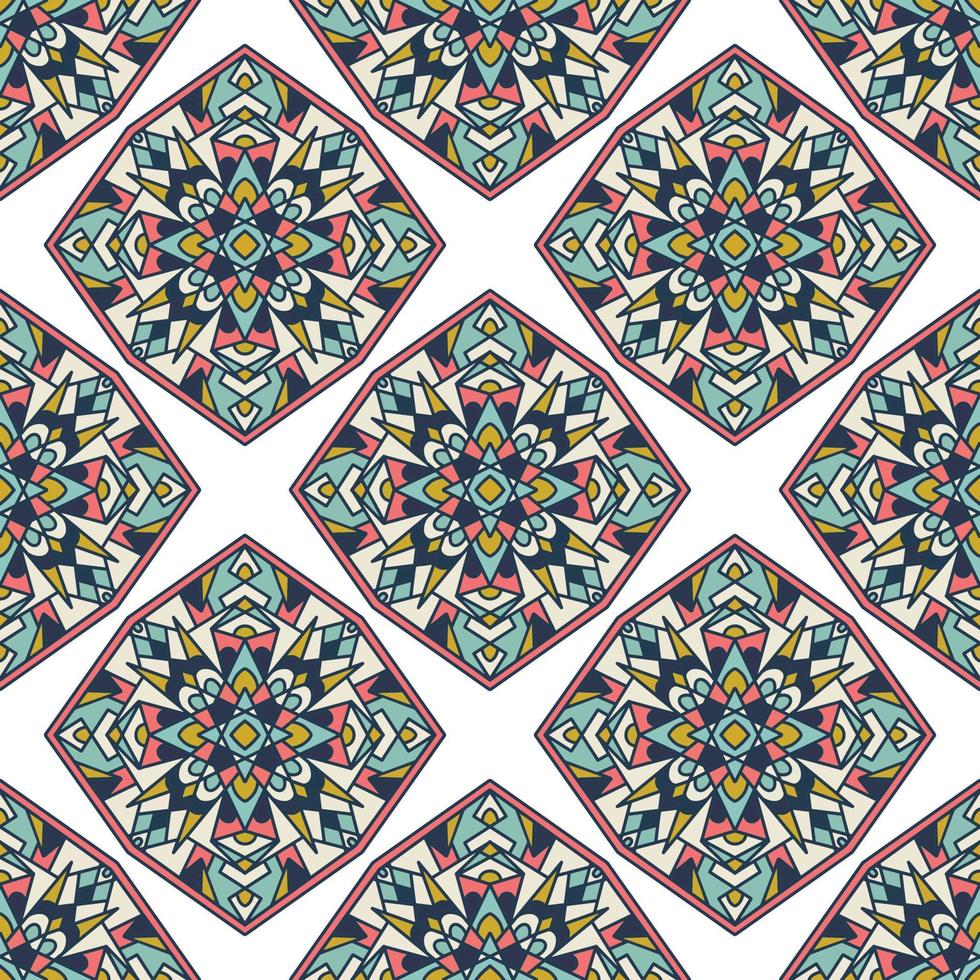 Ethnic boho seamless pattern. Tribal art print. Colorful border background texture. Fabric, cloth design, wallpaper, wrapping vector