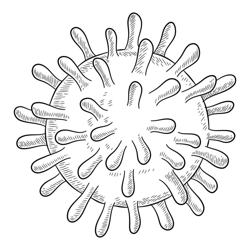 Corona virus icon, outline hand drawn style vector