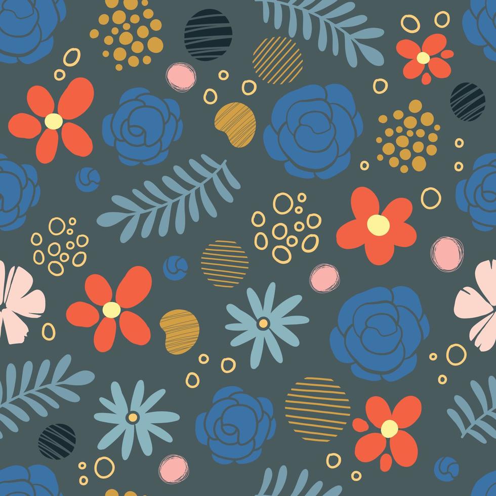 Vector colorful floral seamless pattern for your design
