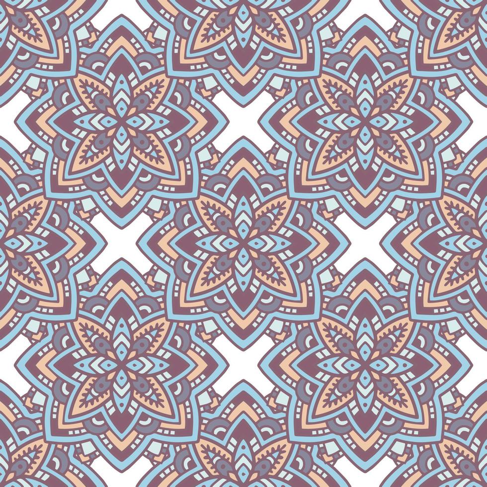 Ethnic mandala pattern, outline and hand drawn style vector