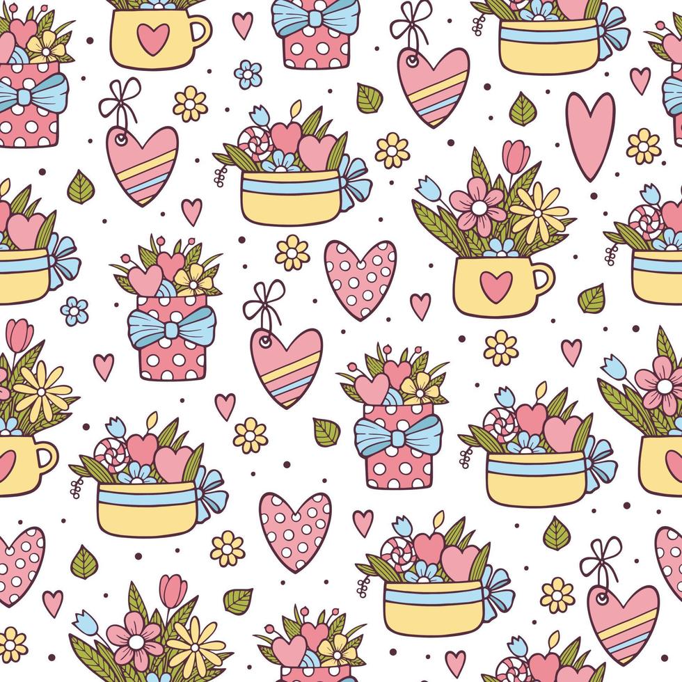 Happy Valentines Day vector illustration of a decorative background