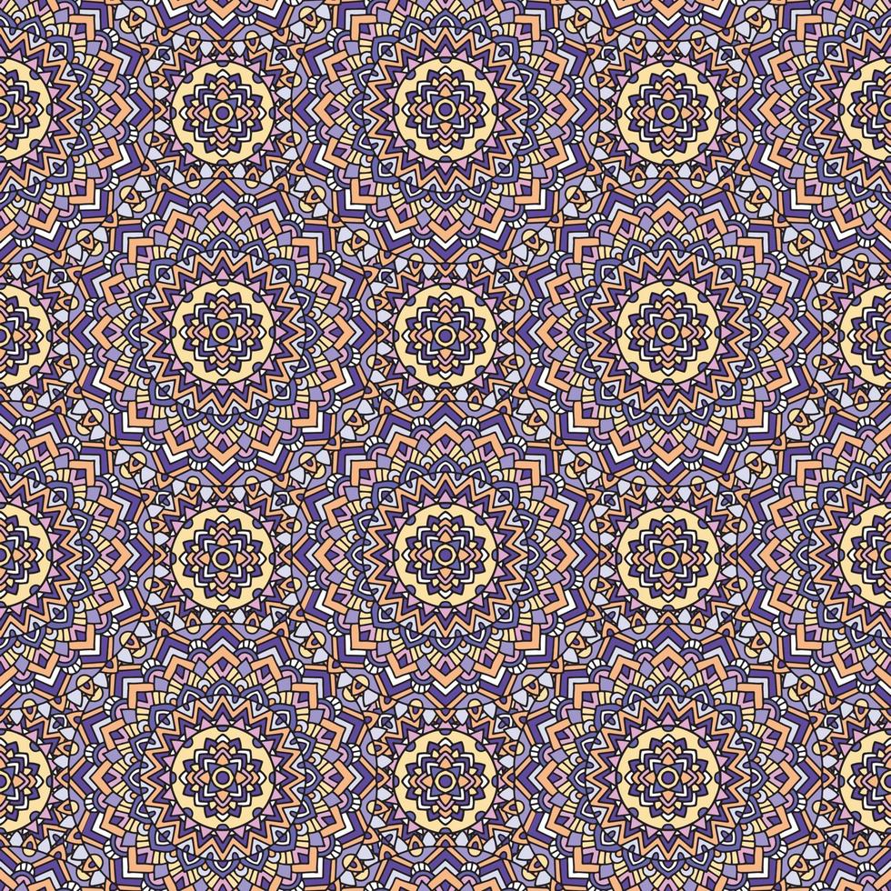 Abstract geometric design in pastel colors. Ethnic decorative art in pink, blue and gray. Indian style pattern. vector