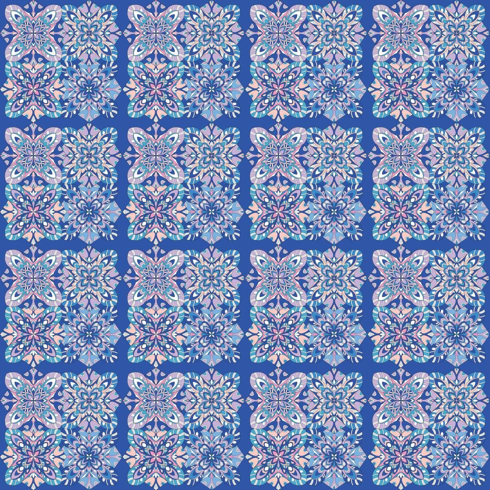 African geometric pattern in blue vector