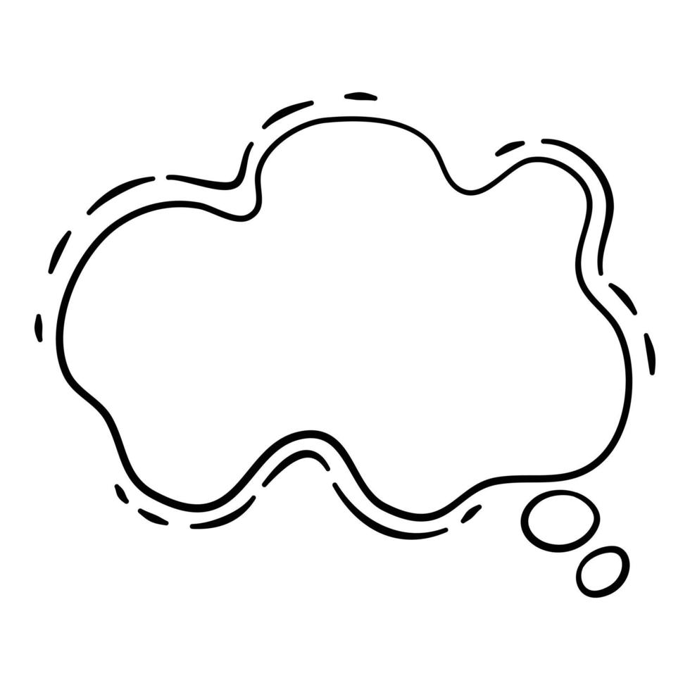 Comic speech bubble pop art icon, hand drawn and outline style vector