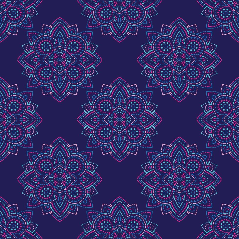 Seamless pattern. Decorative pattern with mandalas in beautiful colors. Vector background