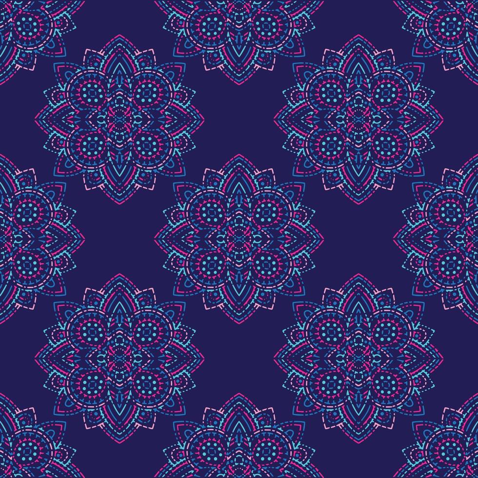 Seamless pattern. Decorative pattern with mandalas in beautiful colors. Vector background