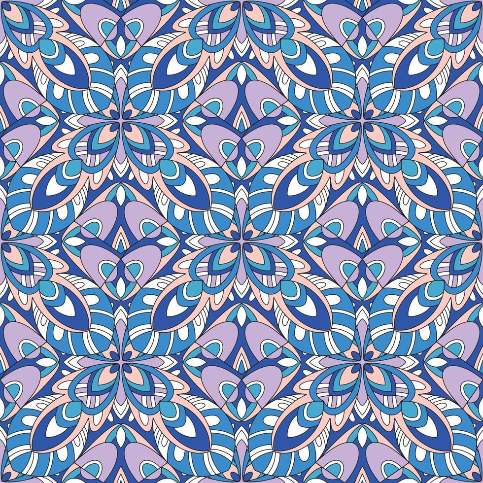 Vector floral and geometric background seamless pattern. Tribal ethnic ornament. Arabic Indian motif, lace fabric texture.