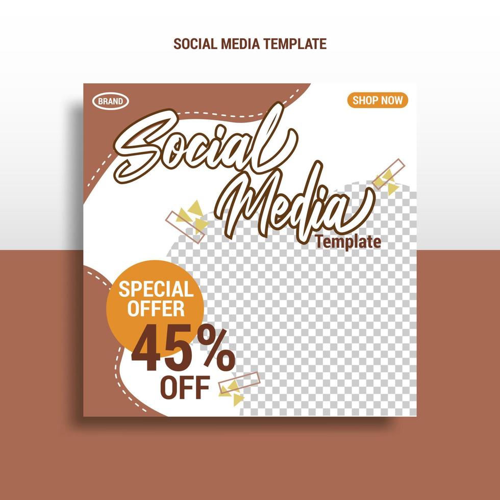 Social media template for branding and promotion of food, beverage, clothing, automotive, finance, and other business products. Suitable for use for other social media banners. vector