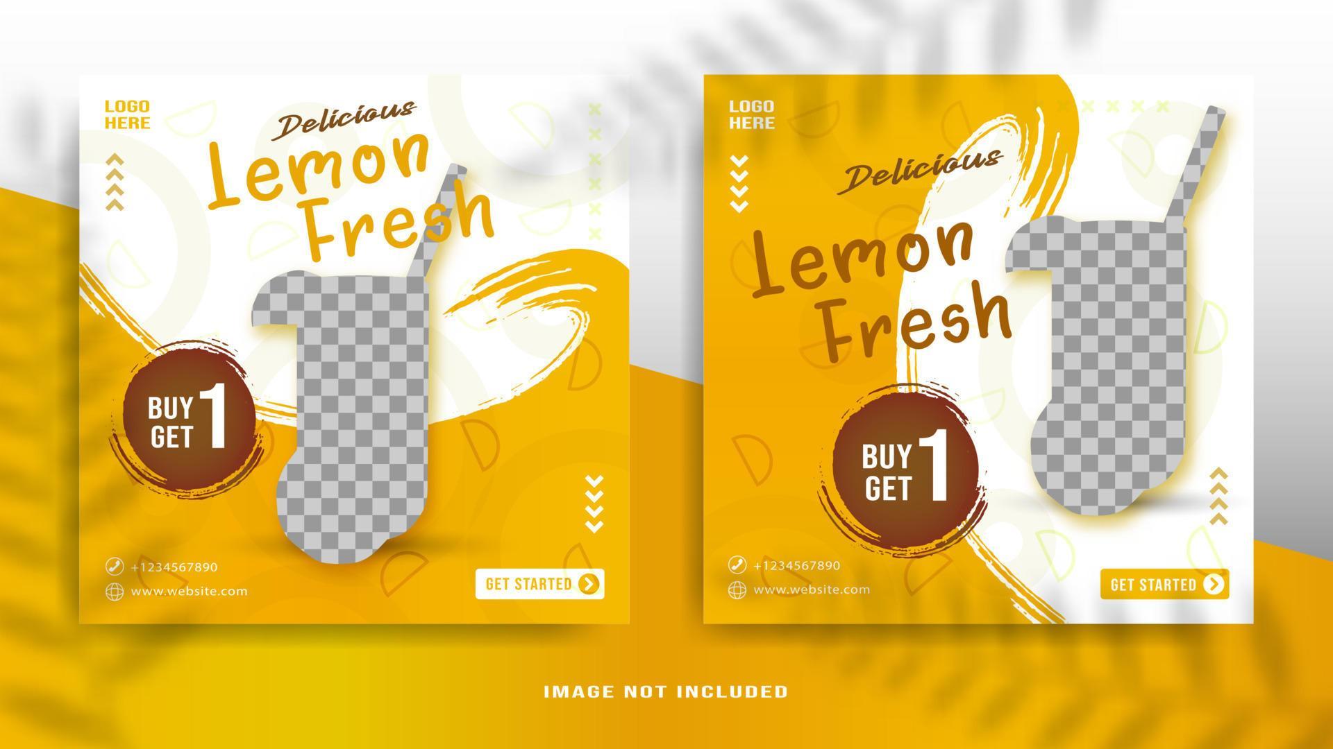 Lemon Fresh Social Media Post Template for Branding and Digital Marketing 4505148 Vector Art at