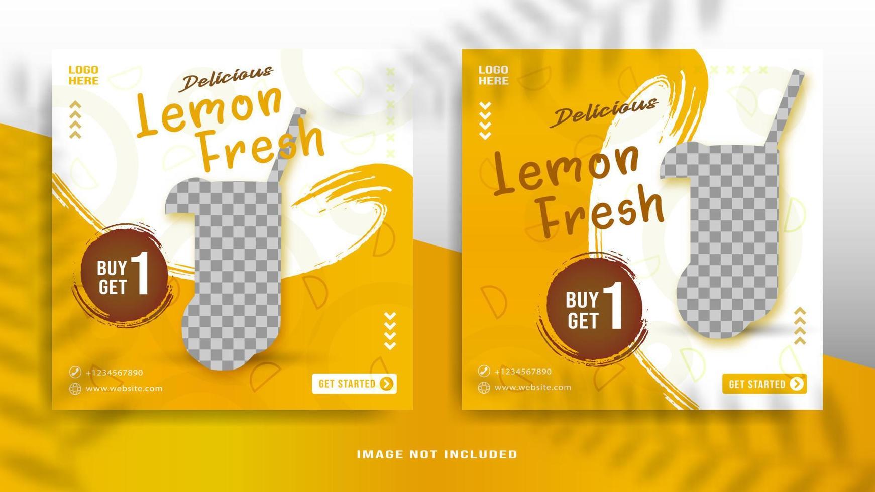 Lemon Fresh Social Media Post Template for Branding and Digital Marketing vector