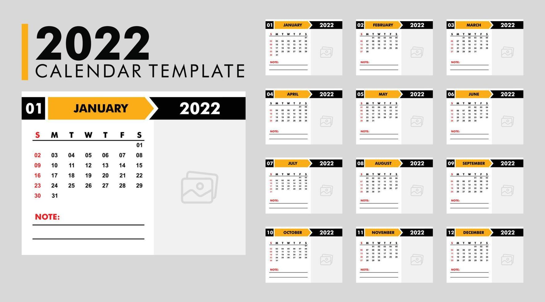 Professional business 2022 calendar in geometric style Vector