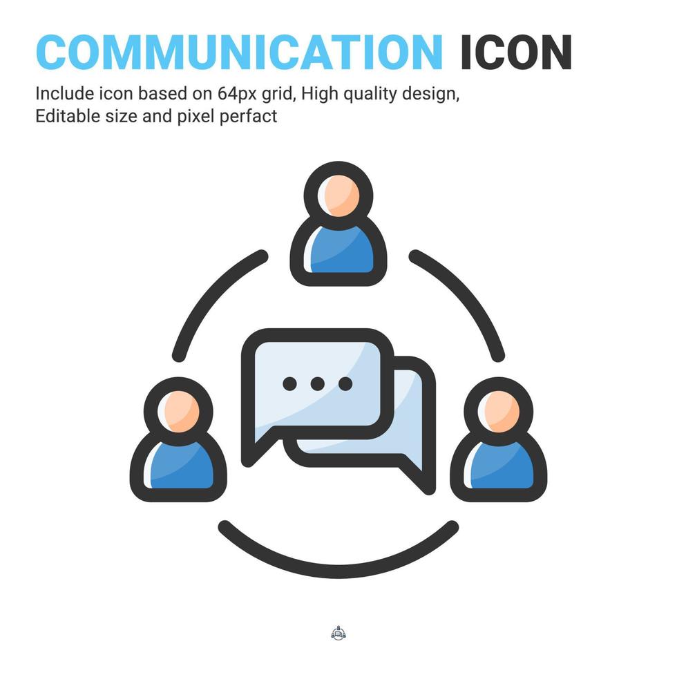 Communication icon vector with outline color style isolated on white background. Vector illustration interaction sign symbol icon concept for business, finance, industry, company, app, web and project