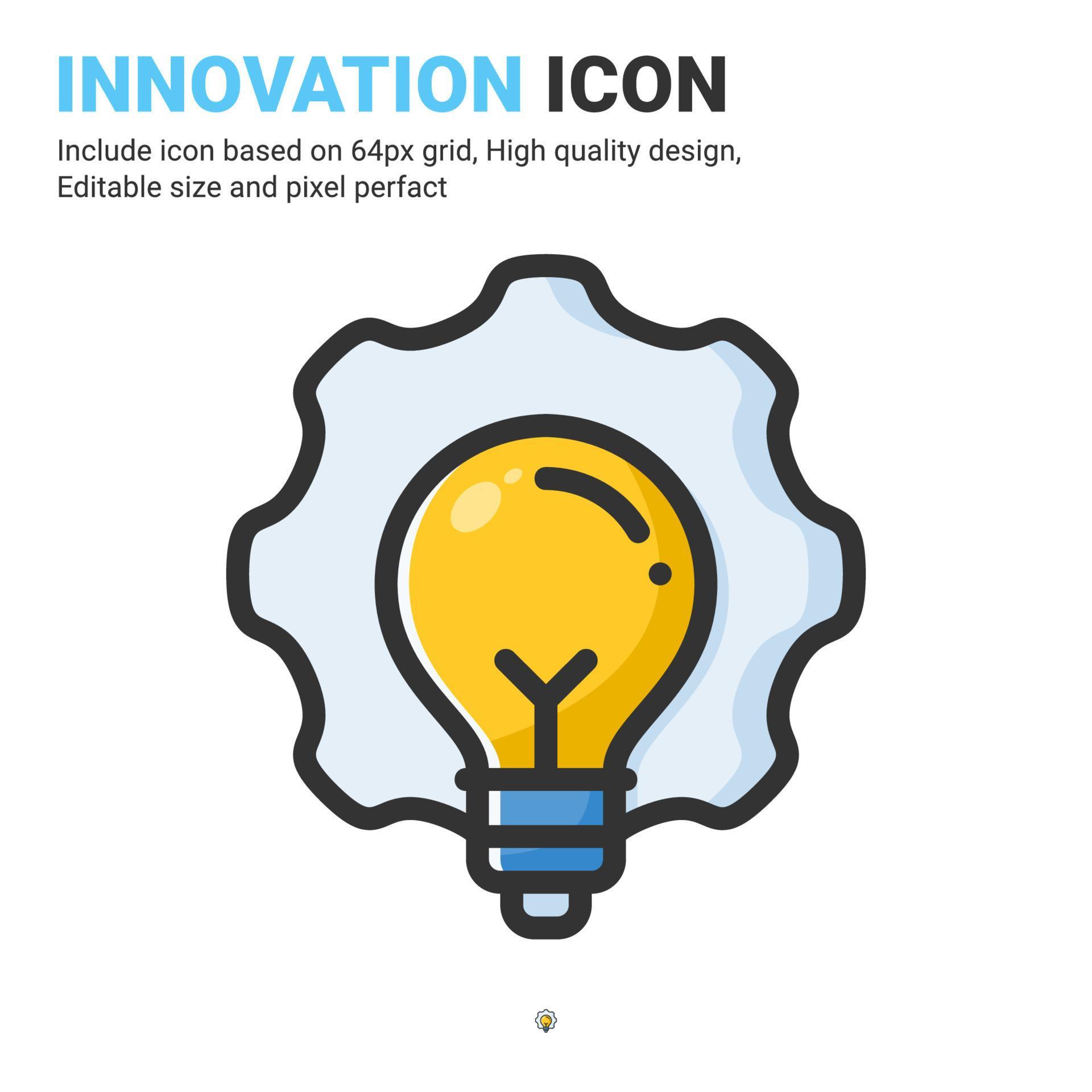 Innovation icon vector with outline color style isolated on white