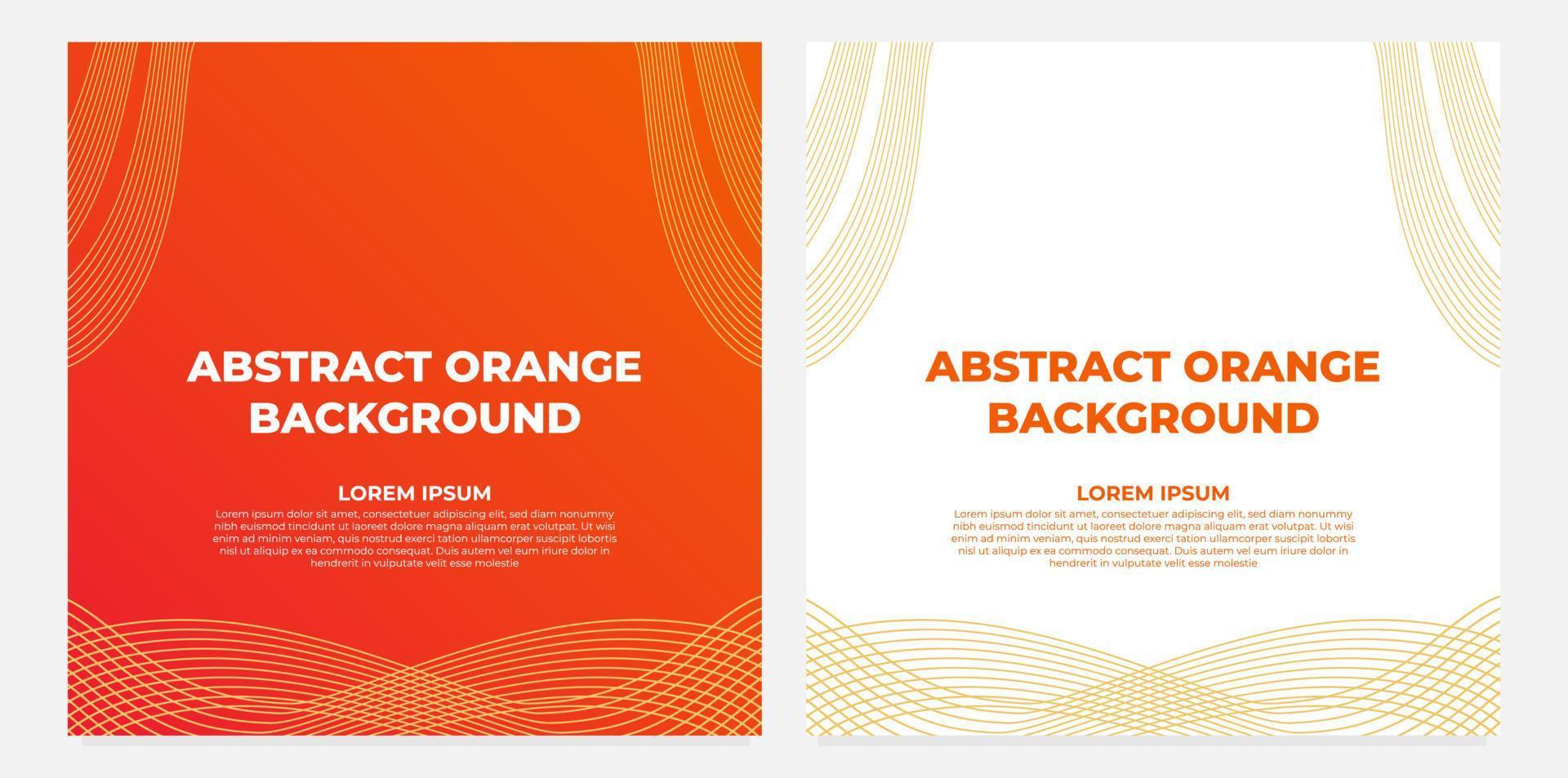 abstract orange gradient social media post template collection design vector