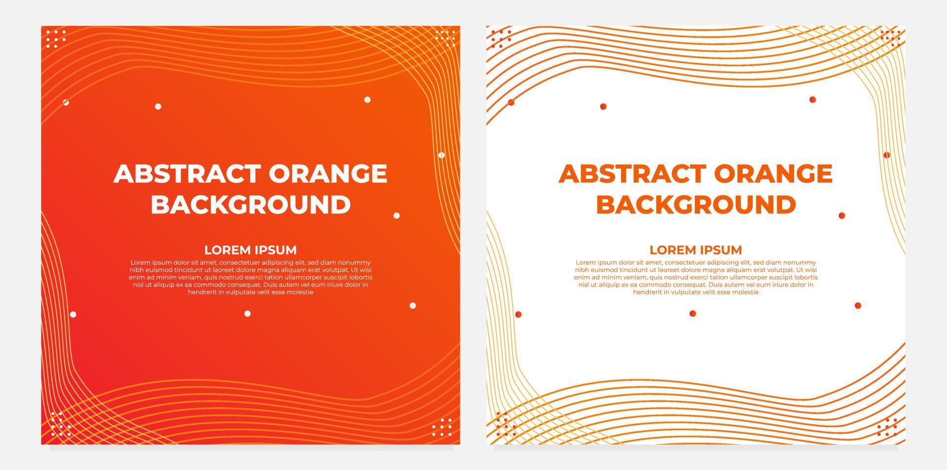 abstract orange gradient social media post template collection design vector
