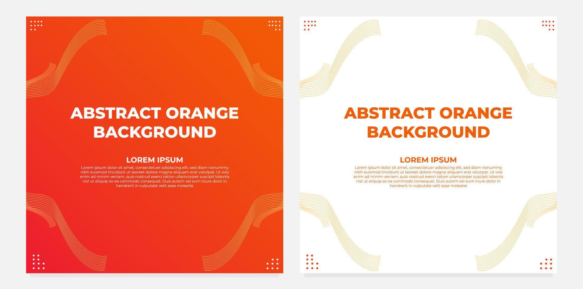 Diseño de colección de plantillas de publicaciones de redes sociales degradado naranja abstracto vector