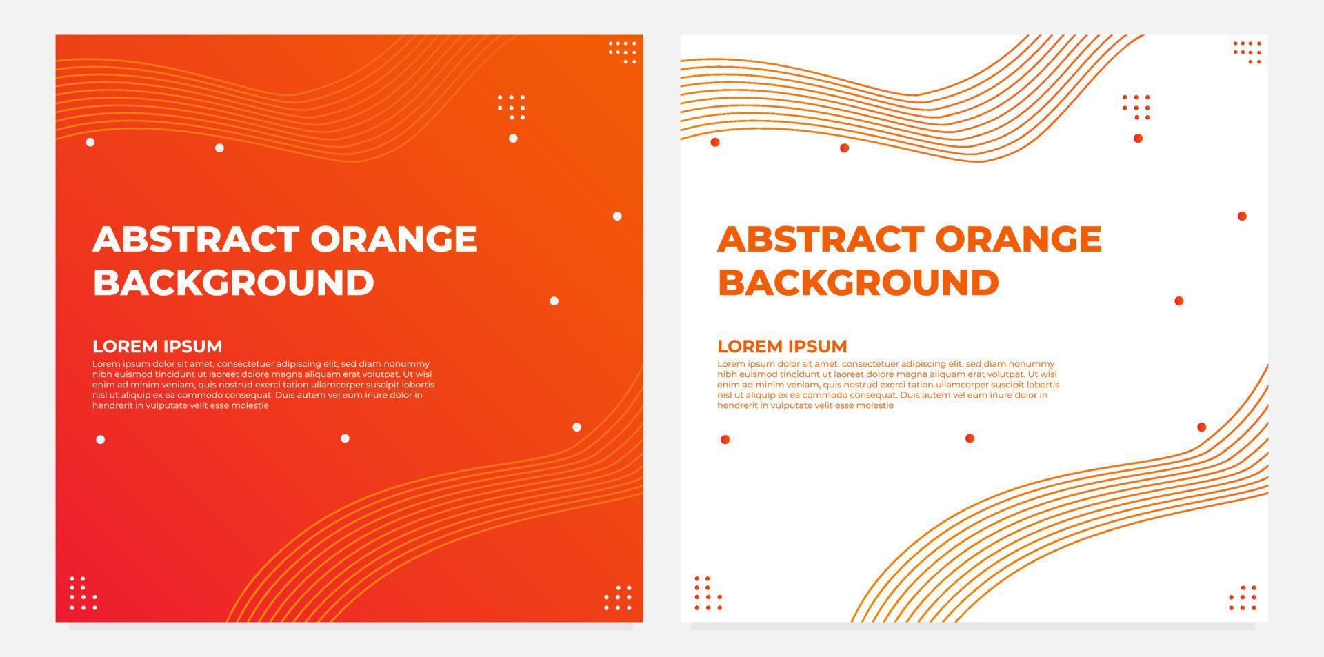 abstract orange gradient social media post template collection design vector