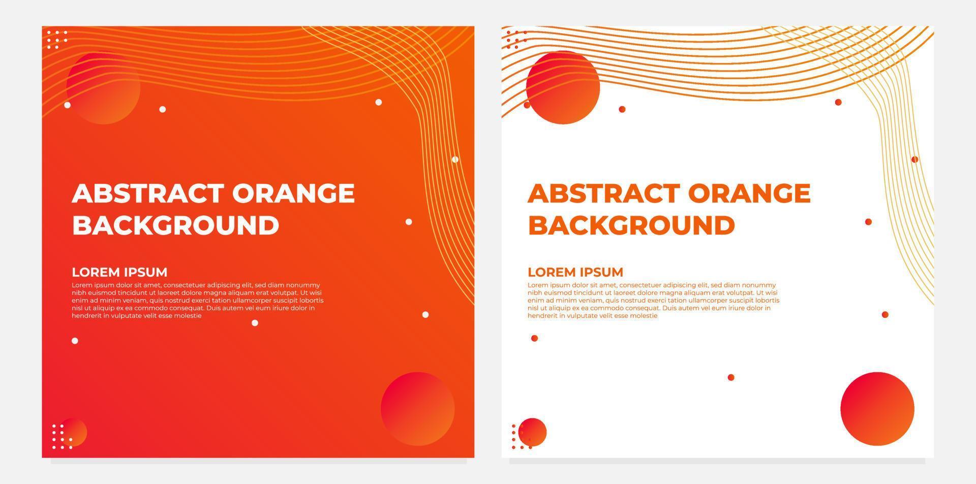 abstract orange gradient social media post template collection design vector